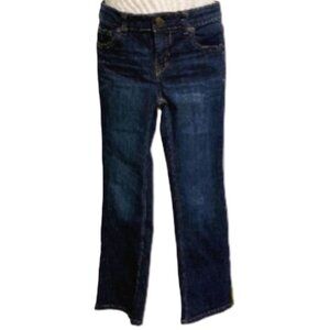 CAT and JACK Bootcut Dark Stretch Blue Denim Adjustable Waist Girls Size 10